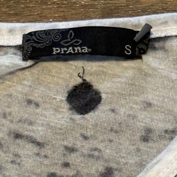 Prana T-Shirt Womens Small White Black Sheer Lightweight Trendy Top - Picture 2 of 5